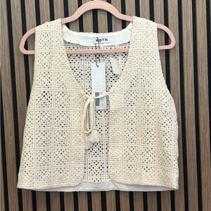 KOTN Ivory Crochet Vest